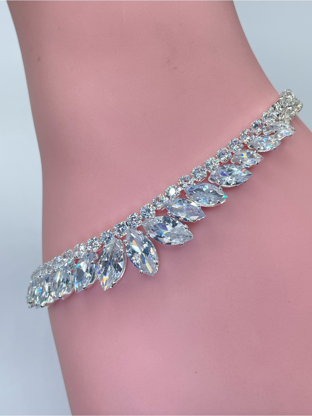 Swarovski Crystal Elements White Crystal Tennis Bracelet Bridal Formal